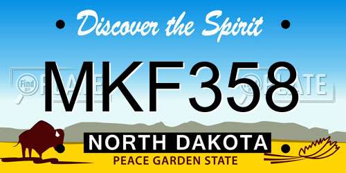 MKF358 North Dakota License Plate
