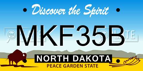 MKF35B North Dakota License Plate