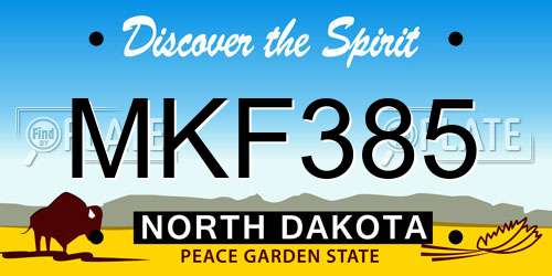 MKF385 North Dakota License Plate