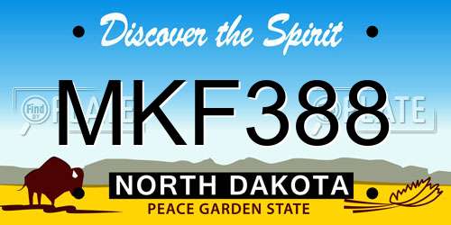 MKF388 North Dakota License Plate