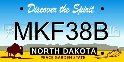 MKF38B North Dakota License Plate