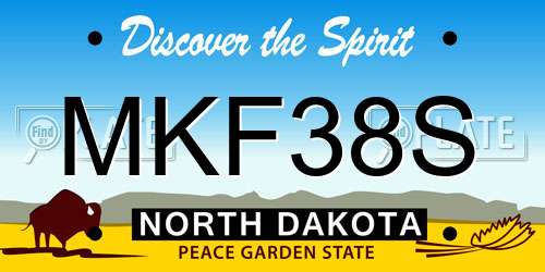MKF38S North Dakota License Plate