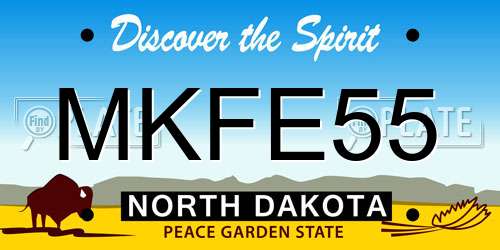 MKFE55 North Dakota License Plate