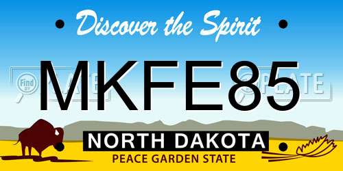 MKFE85 North Dakota License Plate