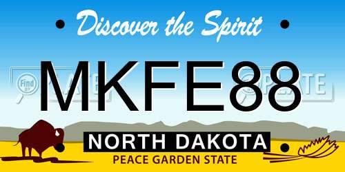 MKFE88 North Dakota License Plate