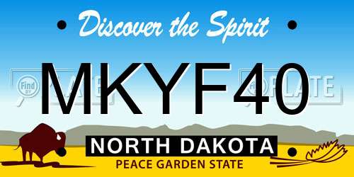 MKYF40 North Dakota License Plate