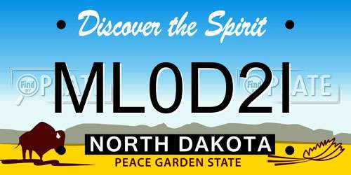 ML0D2I North Dakota License Plate