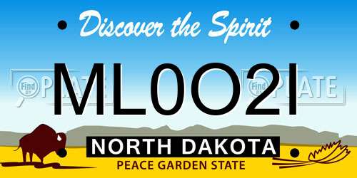 ML0O2I North Dakota License Plate
