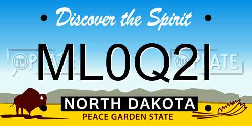ML0Q2I North Dakota License Plate