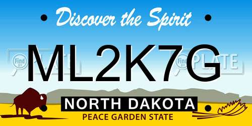 ML2K7G North Dakota License Plate