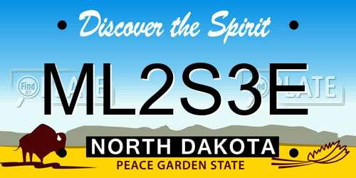 ML2S3E North Dakota License Plate