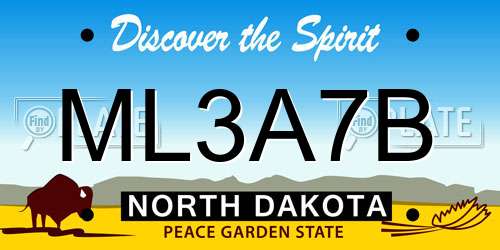 ML3A7B North Dakota License Plate