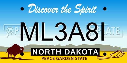 ML3A8I North Dakota License Plate