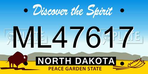 ML47617 North Dakota License Plate