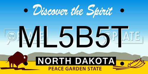 ML5B5T North Dakota License Plate