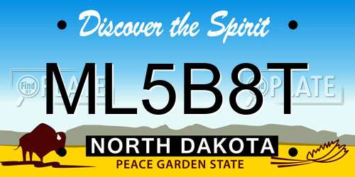 ML5B8T North Dakota License Plate