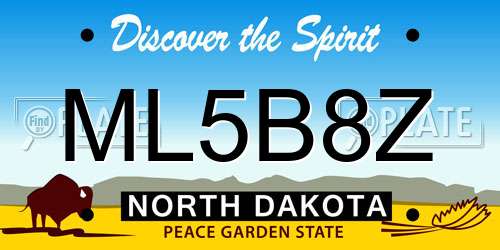 ML5B8Z North Dakota License Plate