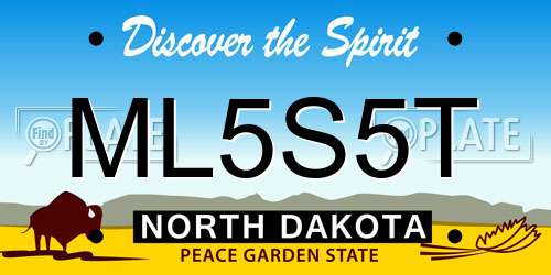 ML5S5T North Dakota License Plate