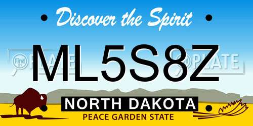 ML5S8Z North Dakota License Plate