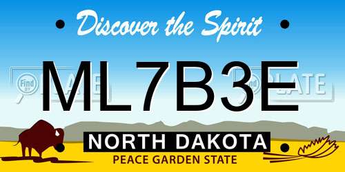 ML7B3E North Dakota License Plate