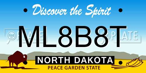 ML8B8T North Dakota License Plate