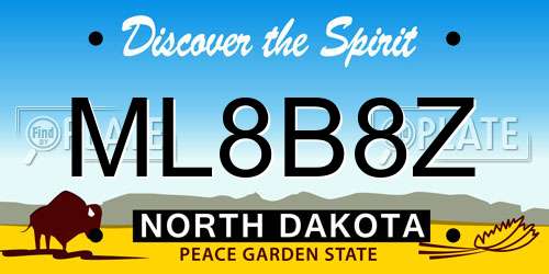ML8B8Z North Dakota License Plate
