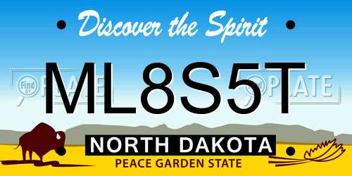 ML8S5T North Dakota License Plate