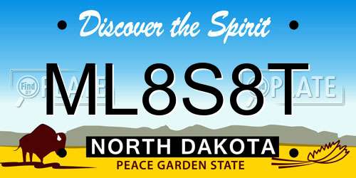 ML8S8T North Dakota License Plate