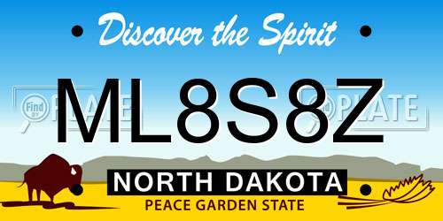 ML8S8Z North Dakota License Plate