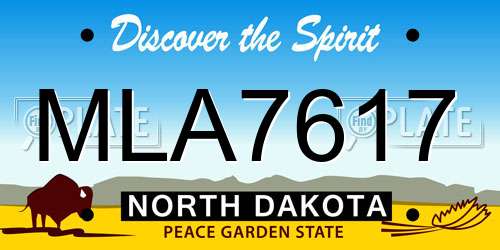 MLA7617 North Dakota License Plate