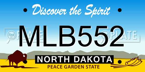 MLB552 North Dakota License Plate