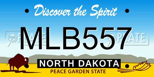 MLB557 North Dakota License Plate