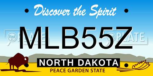 MLB55Z North Dakota License Plate