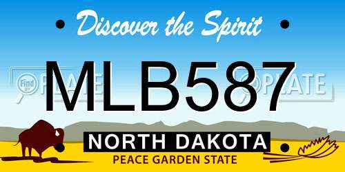 MLB587 North Dakota License Plate