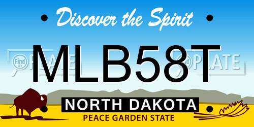 MLB58T North Dakota License Plate