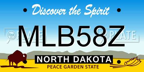 MLB58Z North Dakota License Plate