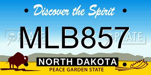 MLB857 North Dakota License Plate