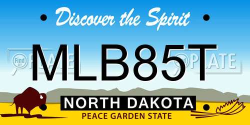MLB85T North Dakota License Plate