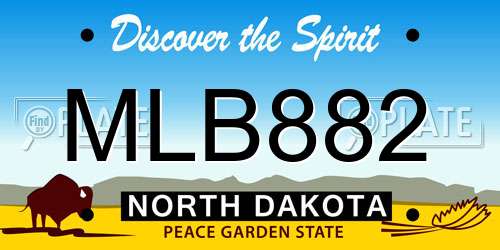 MLB882 North Dakota License Plate