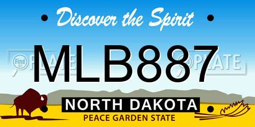 MLB887 North Dakota License Plate