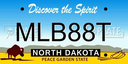 MLB88T North Dakota License Plate