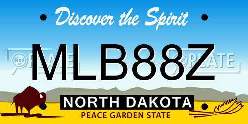 MLB88Z North Dakota License Plate