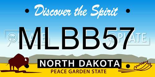 MLBB57 North Dakota License Plate