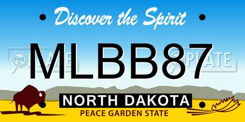 MLBB87 North Dakota License Plate