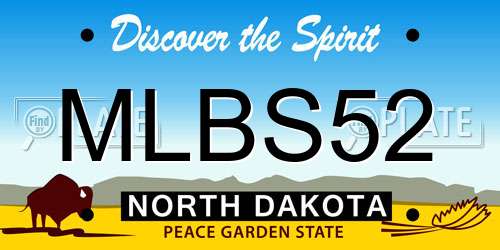 MLBS52 North Dakota License Plate