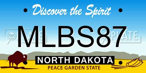 MLBS87 North Dakota License Plate