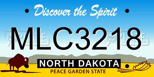 MLC3218 North Dakota License Plate