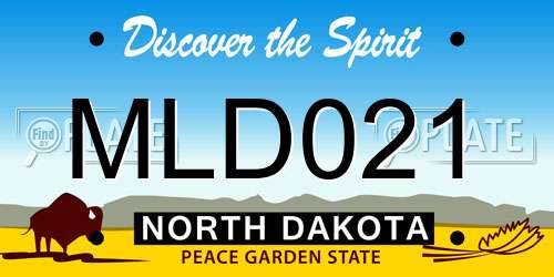 MLD021 North Dakota License Plate