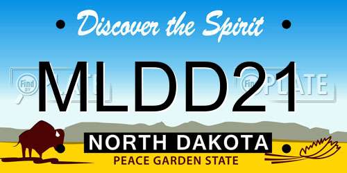 MLDD21 North Dakota License Plate
