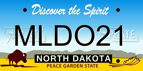 MLDO21 North Dakota License Plate